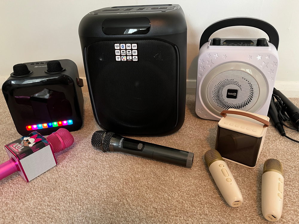 A selection of the best karaoke machines I tested for this review (Sarah Dawson)