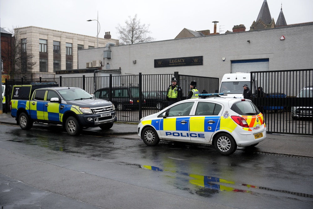 Police outside the funeral home in Hull in 2024 (Getty Images)