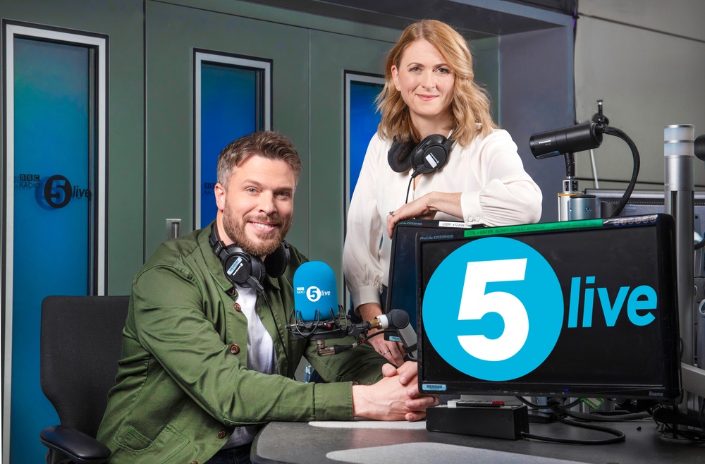 Rick Edwards and Rachel Burden are leaving Radio 5 Live’s Breakfast show (5 Live/BBC)