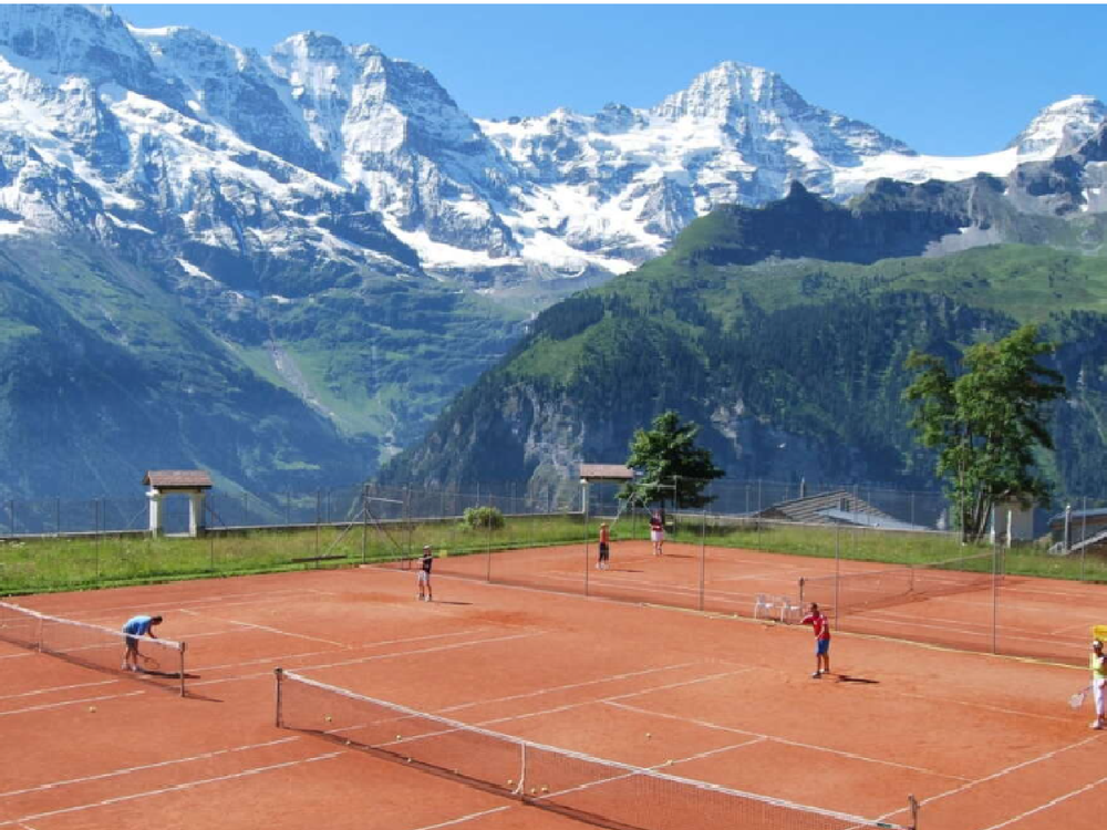 Sportchalet Mürren’s courts are 1,650m above sea level (Sportchalet Murren)