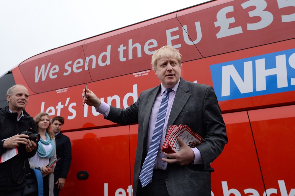 Boris Johnson led the official Vote Leave campaign bus in the Brexit referendum (Stefan Rousseau/PA) (PA Archive)