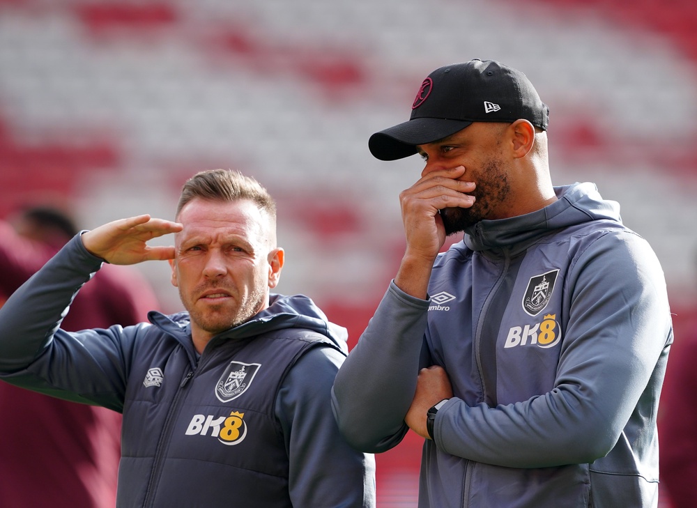 Craig Bellamy (left) gained coaching experience alongside Vincent Kompany at Burnley (PA Wire)