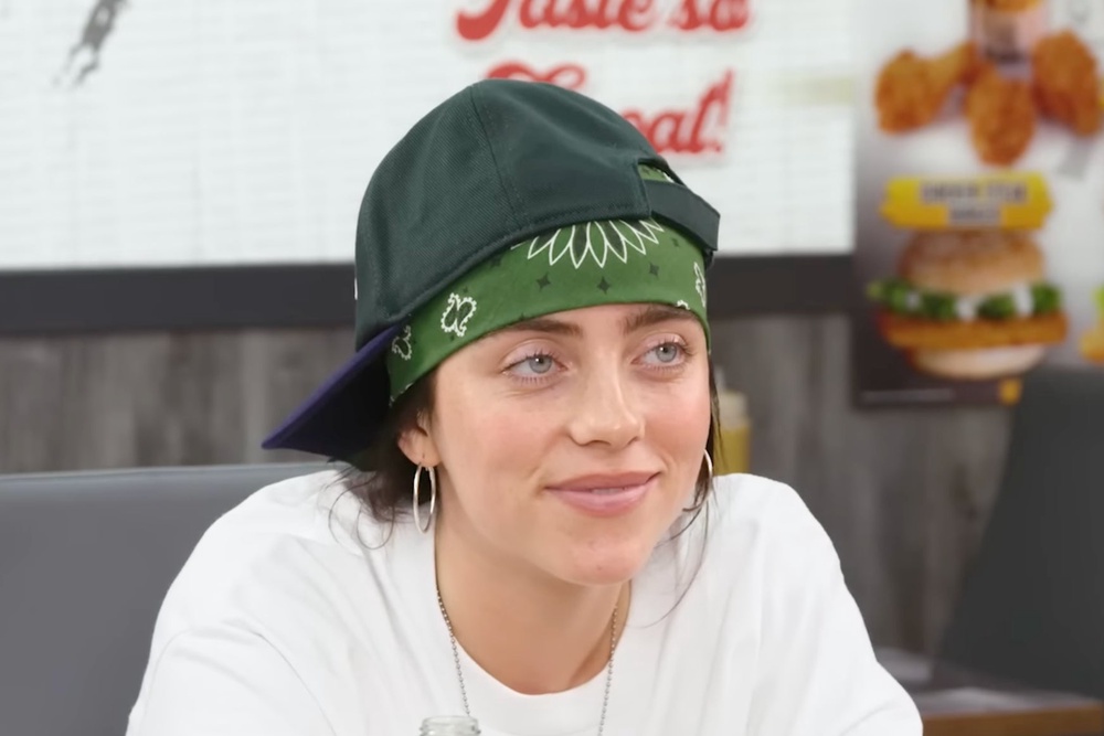 Billie Eilish is one of the many stars who has featured on Chicken Shop Date (Amelia Dimoldenberg/YouTube)