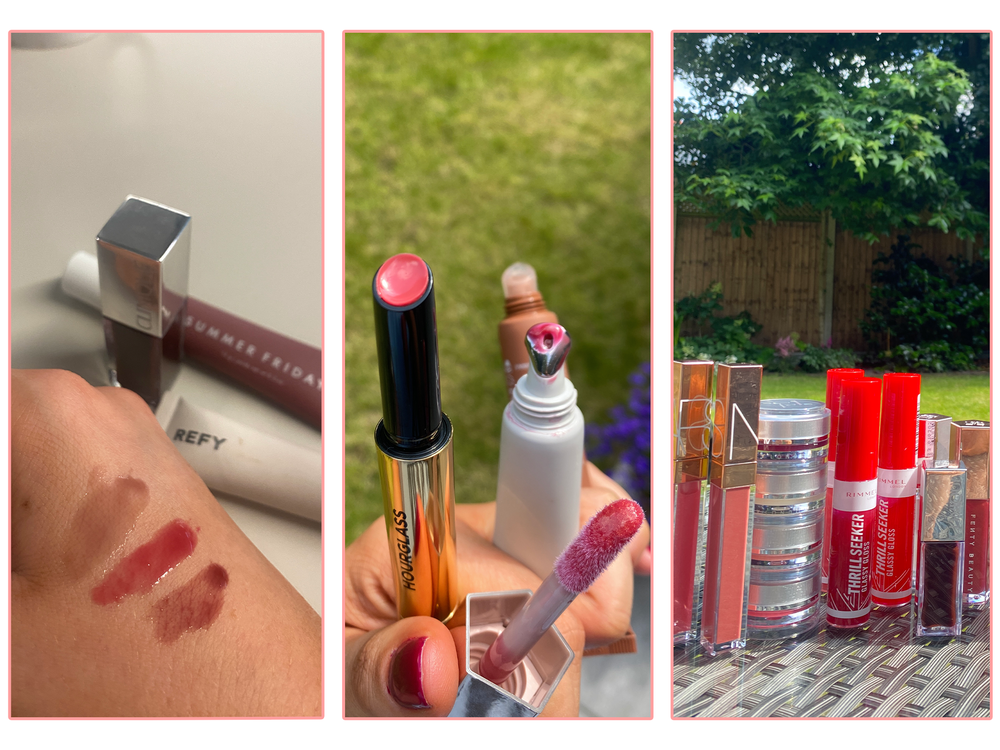 Our tester in action trying out the best lip glosses of 2024 (The Independent / Ella Duggan)