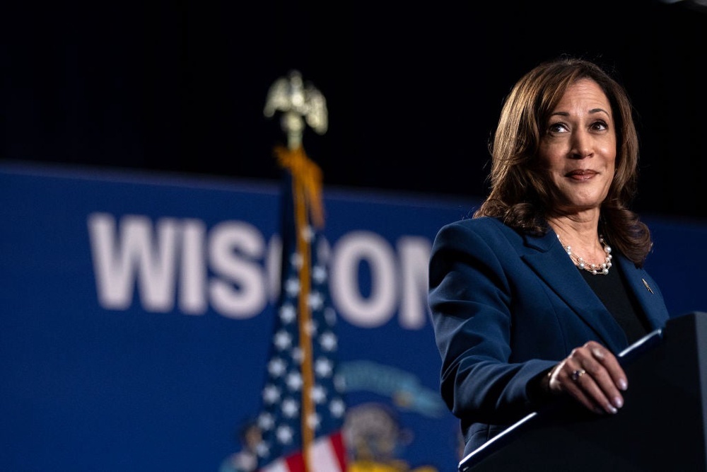 Image from: Elections 2024 live: ‘White Dudes for Harris’ raises $4m as Harris and Trump release new ads that put her center stage
