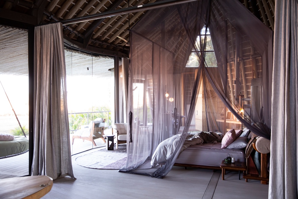 Recycled steel, wood and glass make up this Botswana safari lodging (Wilderness Jao)