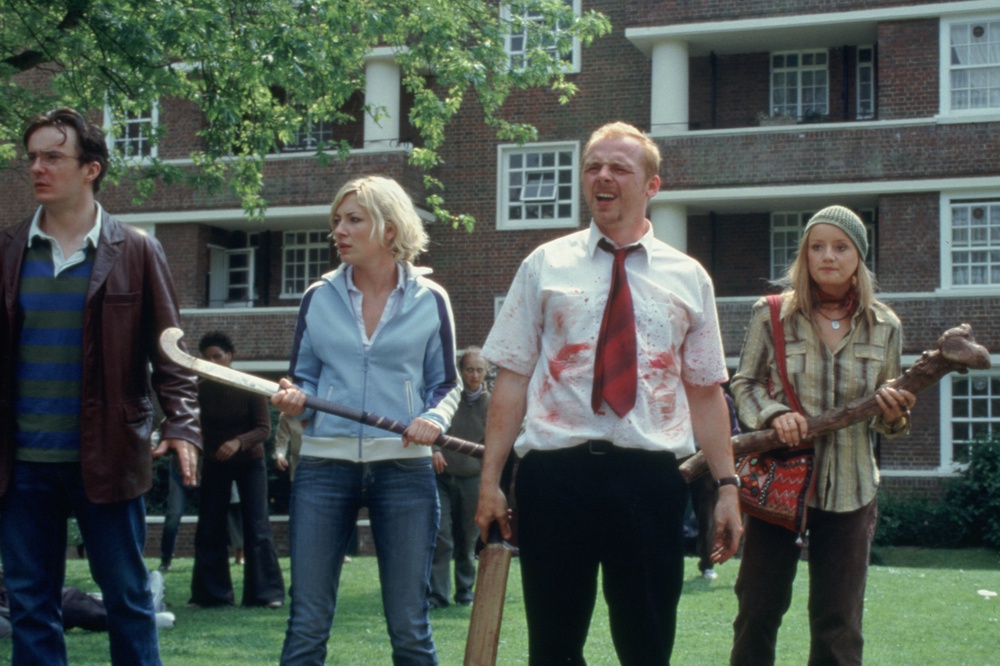 Dylan Moran, Kate Ashfield, Simon Pegg and Lucy Davis in ‘Shaun of the Dead' (Universal)