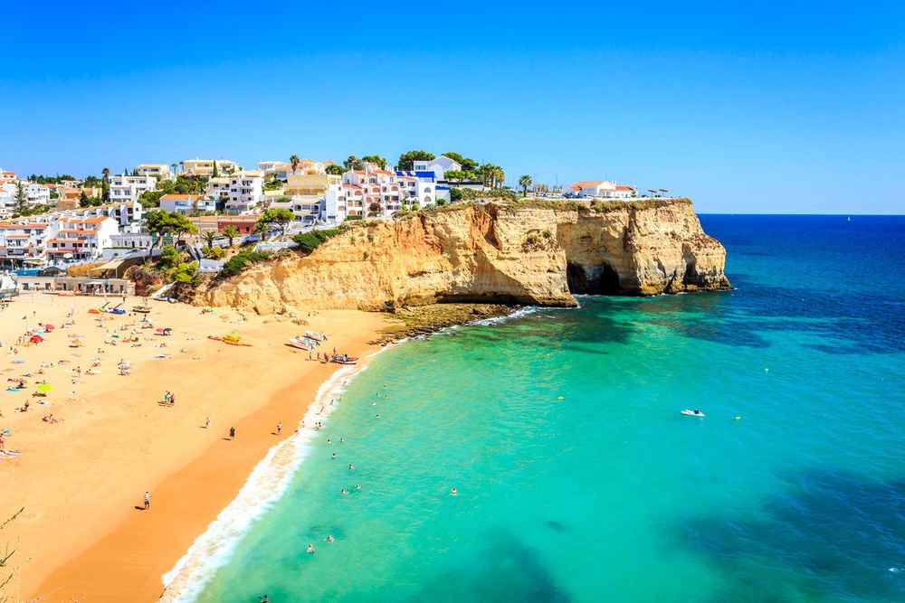 A beach in Carvoeiro, Algarve (Getty/iStock)