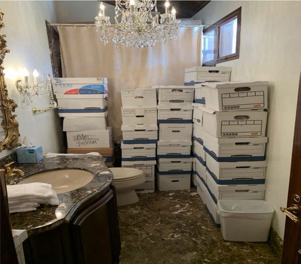 Last year, the president submitted a claim seeking $230 million in compensation from the Justice Department for an FBI search of his Mar-a-Lago estate in Florida as part of an investigation into whether he took classified records from the White House (US DEPARTMENT OF JUSTICE/AFP via)