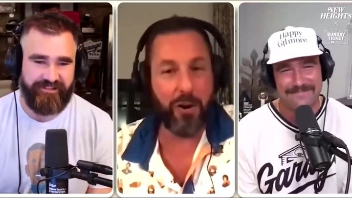 Sandler appeared on Kelce’s ‘New Heights’ podcast in 2025 after casting the NFL athlete in ‘Happy Gilmore 2’ (New Heights)