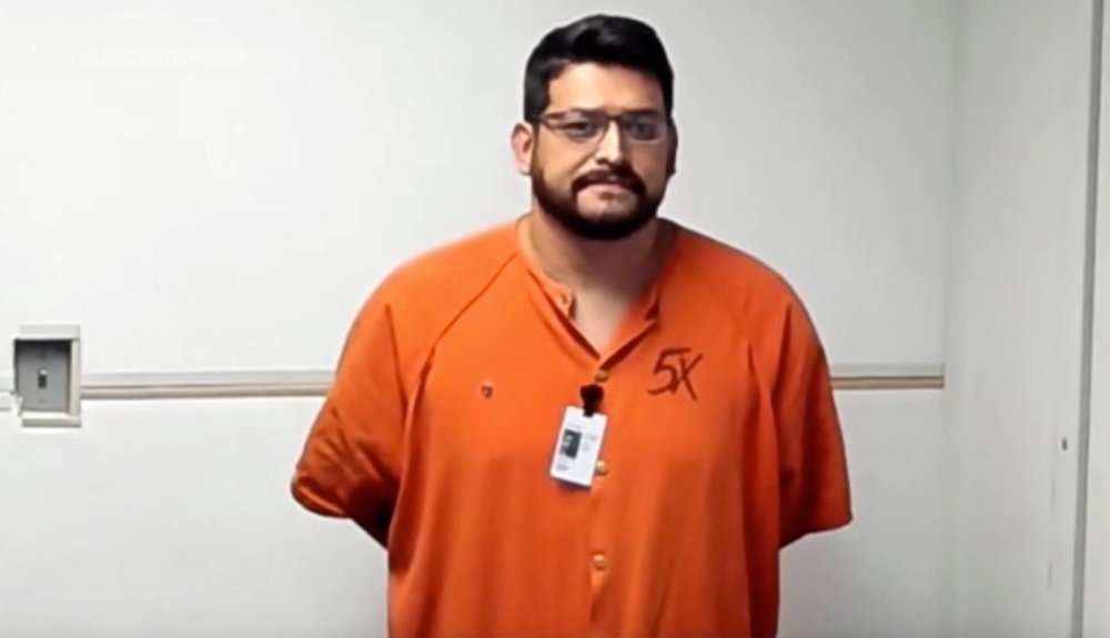Eddie Duran in a holding room separate from court in Fort Walton Beach, Fla., Tuesday, Aug. 27, 2024 (First Judicial Circuit of Florida)