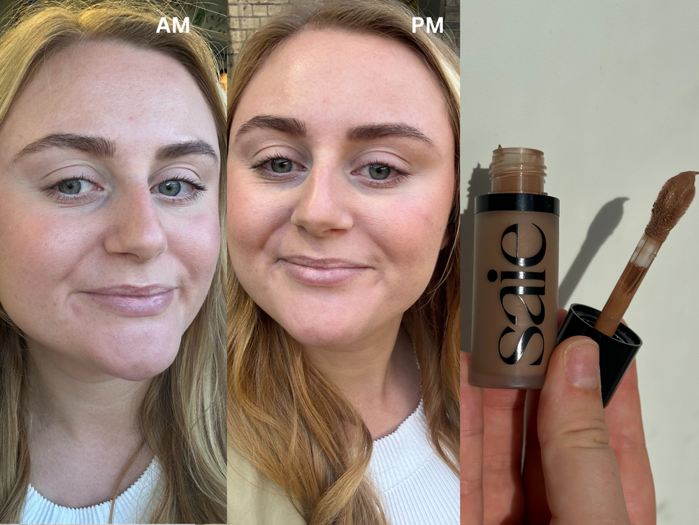 If you’re travelling and tight on space, the Saie liquid bronzer will be just the ticket (Lucy Smith/The Independent)