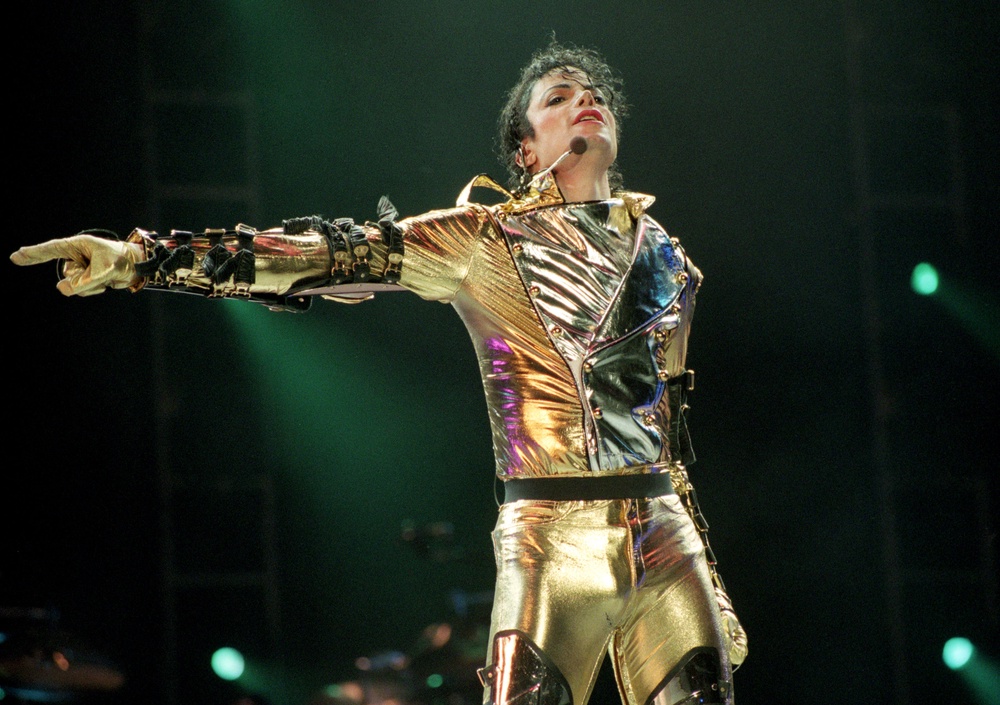 Michael Jackson performing in Auckland, New Zealand during the ‘HIStory’ world tour in November 1996 (Getty)