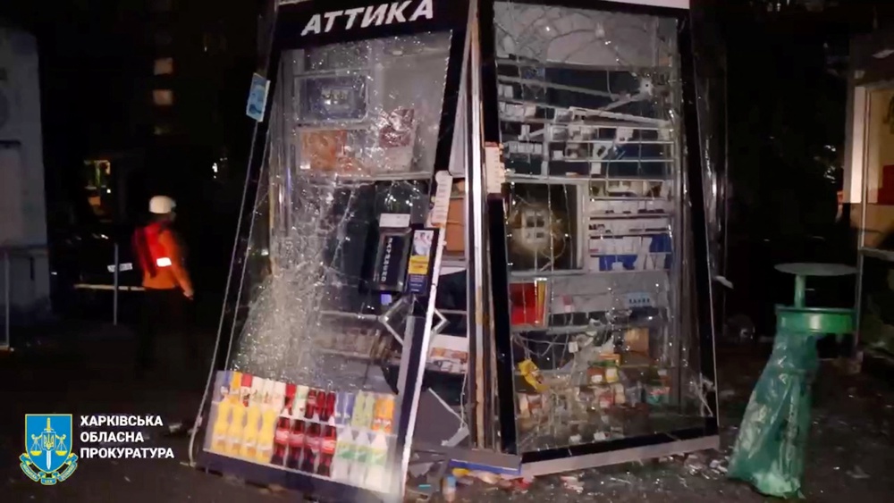 Aftermath of a Russian guided bomb attack in Kharkiv (via REUTERS)
