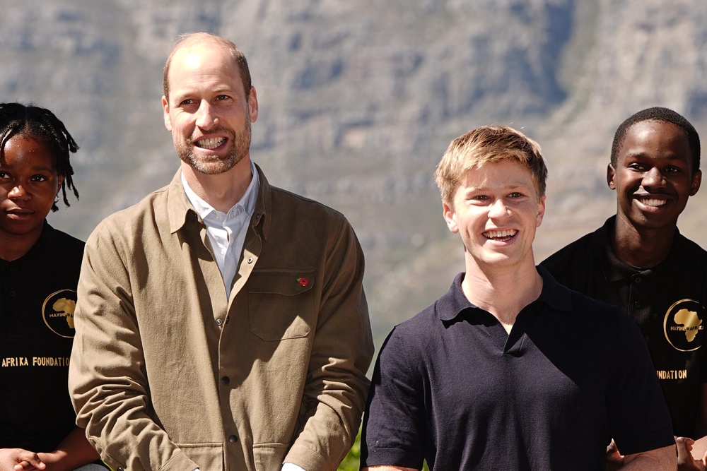 The Prince of Wales and Robert Irwin during a visit to Signal Hill near Cape Town (Aaron Chown/PA) (PA Wire)
