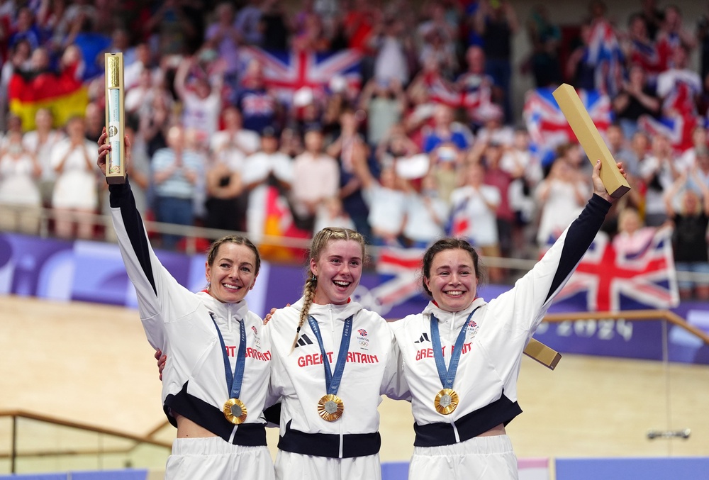 Team GB celebrate gold at the Olympics in Paris (PA)