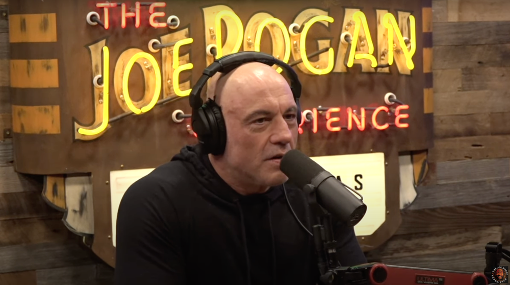 Joe Rogan addresses Brian Thompson’s fatal shooting with Quentin Tarantino and Roger Avary on Tuesday’s podcast episode (Joe Rogan Experience/YouTube)