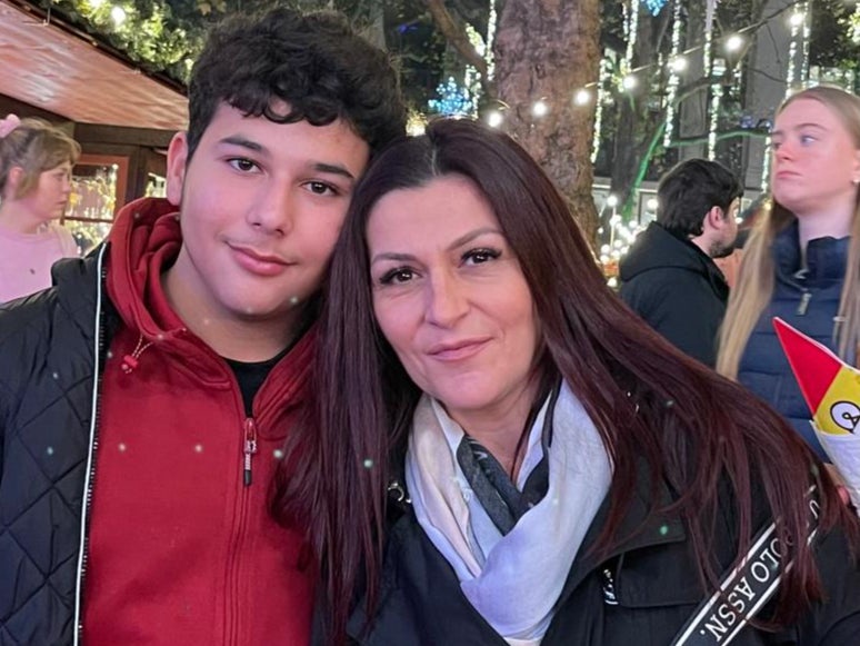 Christopher Nicolaou, 15, with his mum Areti (Supplied)