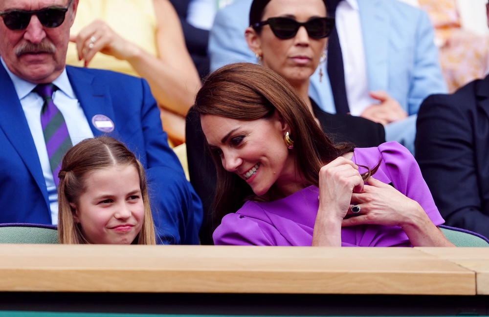 The Princess of Wales with Princess Charlotte at Wimbledon in 2024 (PA)