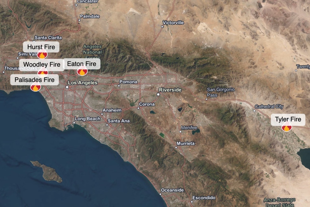 LA wildfires mapped: Palisades and Eaton blazes now cover more than ...
