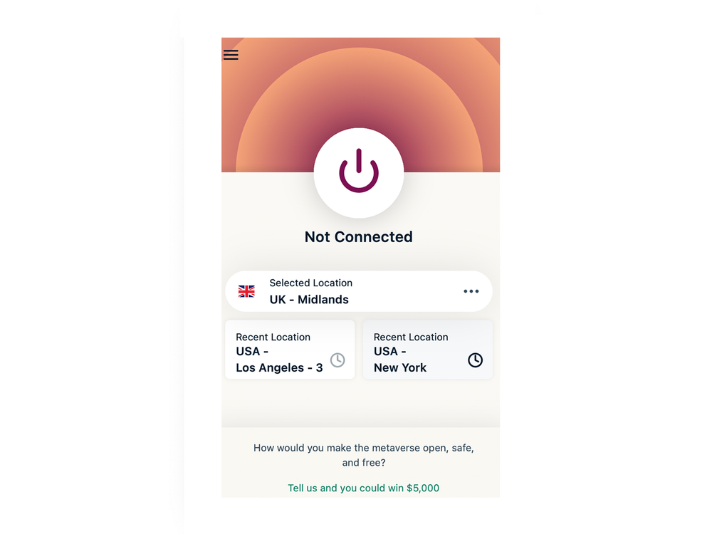 ExpressVPN has a no-nonsense user interface (Alex Lee)