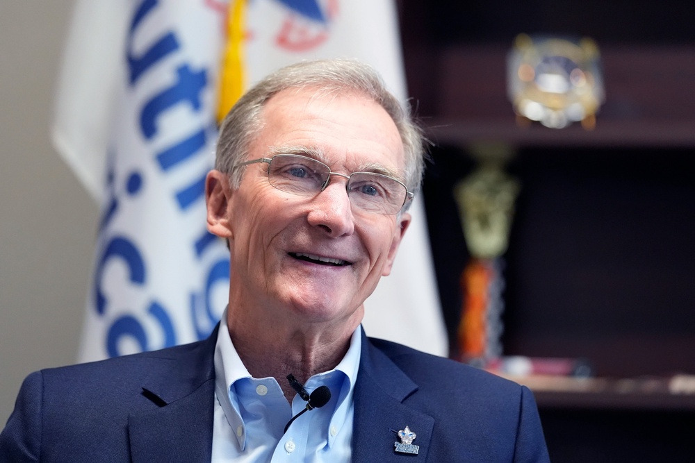 Roger Krone, chief executive officer of Scouting America, smiles during an interview at the organization's headquarters (Copyright 2025 The Associated Press. All rights reserved.)