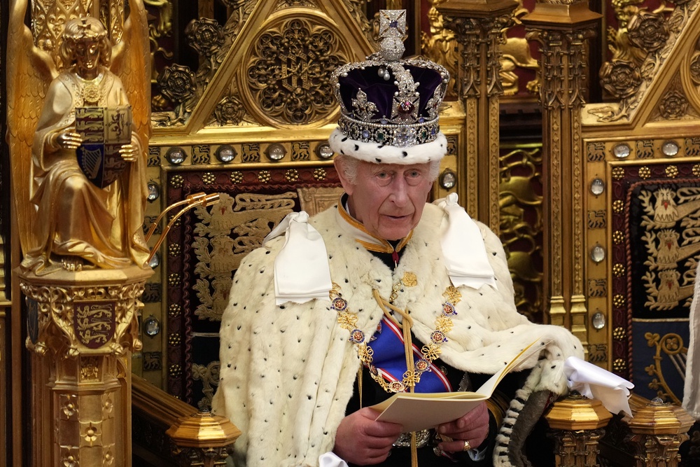 The King reads the King’s Speech during the State Opening of Parliament (PA)
