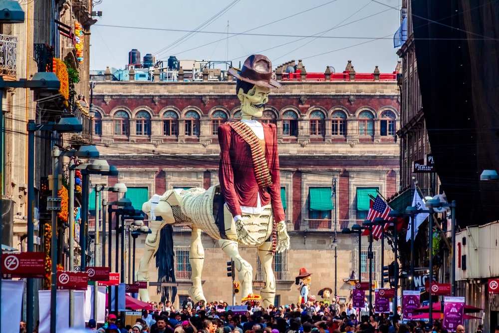 Mexico City’s inaugural Day of the Dead parade danced through the streets in November 2016 (Getty Images)