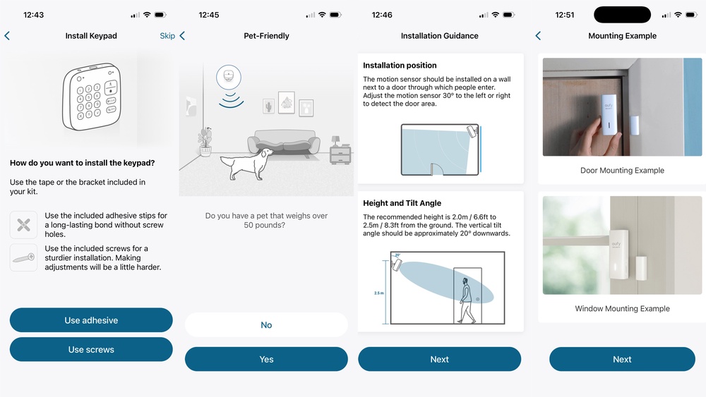 The Eufy Security app guides you through the installation process (The Independent / Alistair Charlton)