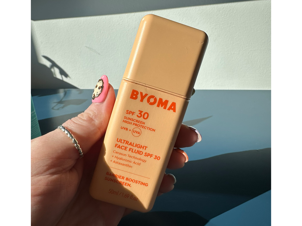 Byoma’s ultralight face fluid SPF30 is the best budget face SPF I tested (Lucy Partington/The Independent)