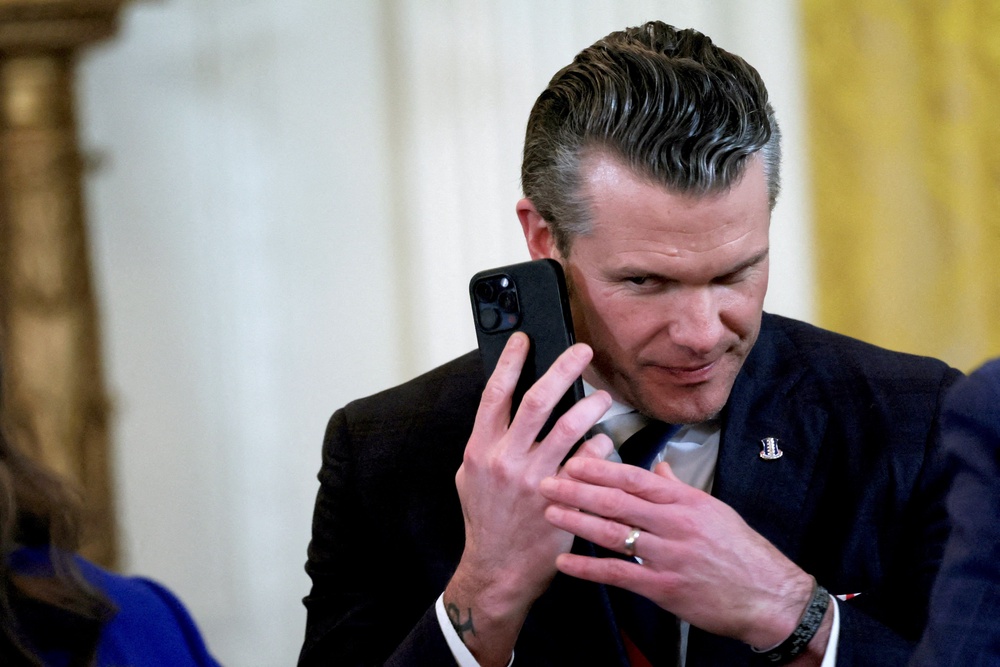 'Signal is an approved app that is pre-loaded on government phones,' a White House spokesperson told the outlet (REUTERS)