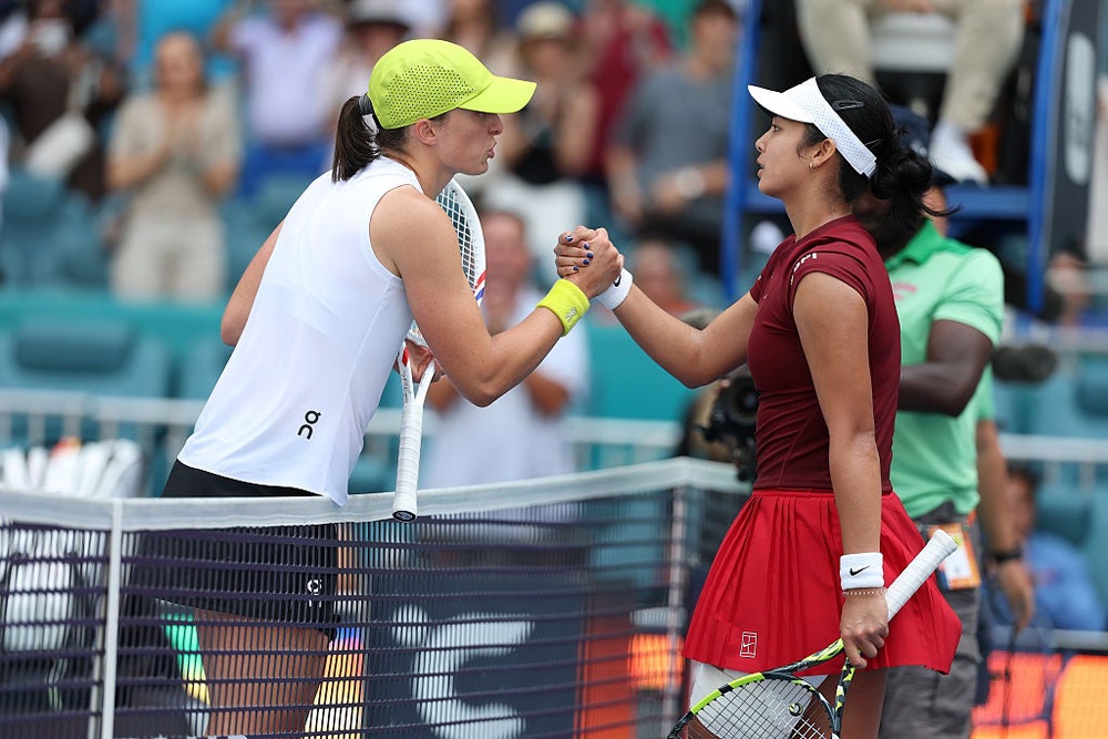 Eala defeated Swiatek as a 19-year-old wildcard at the Miami Open (Getty Images)