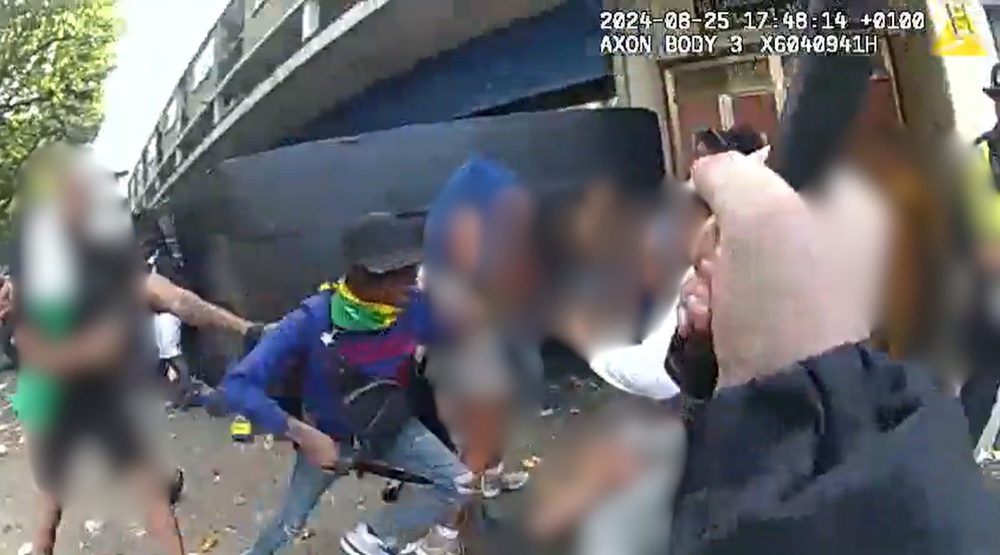 Bodyworn footage during the Notting Hill Carnival’s family day (Met Police/PA) (PA Media)