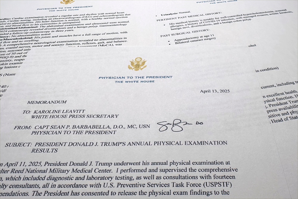 Dr. Sean Barbabella, a 56-year-old military physician who served in Afghanistan prior to his White House post, is responsible for conducting the 80-year-old president’s health evaluations and drafting his public reports (AP)