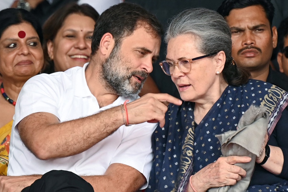 Narendra Modi reportedly compared Sonia Gandhi to a ‘Jersey cow’ during a 2004 campaign rally and described her son Rahul Gandhi, now the leader of the opposition, as a ‘hybrid calf’ (AFP/Getty)