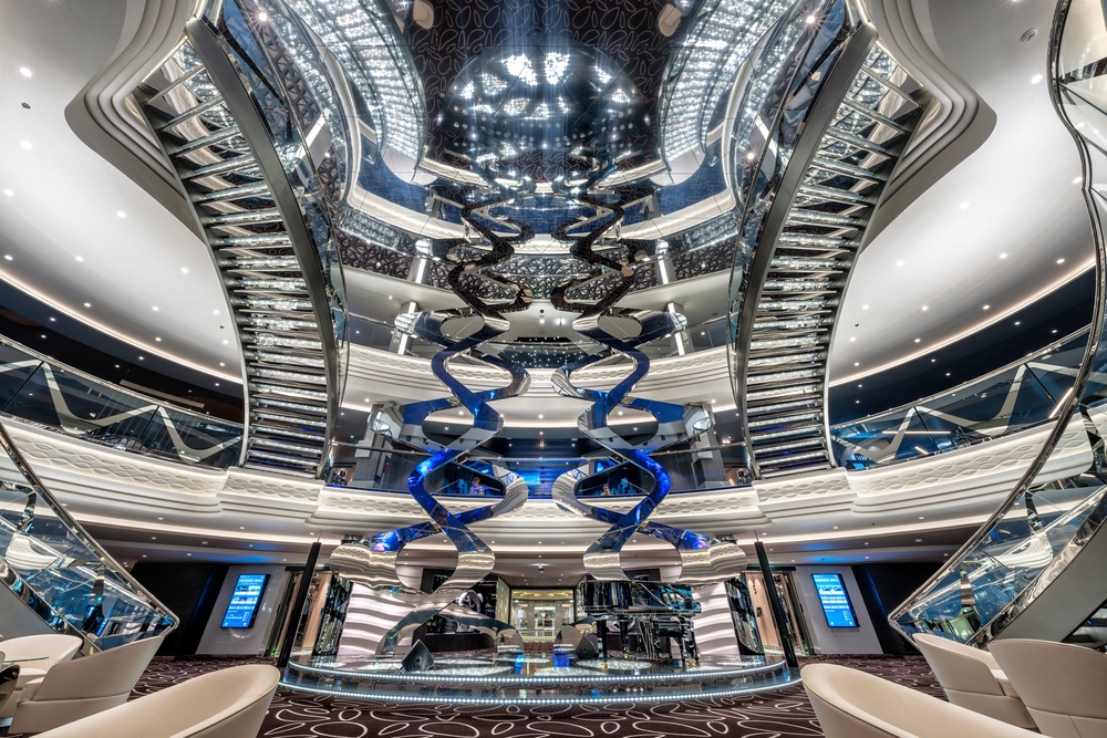 Relax among the sparkling staircases of MSC Euribia (MSC Cruises)