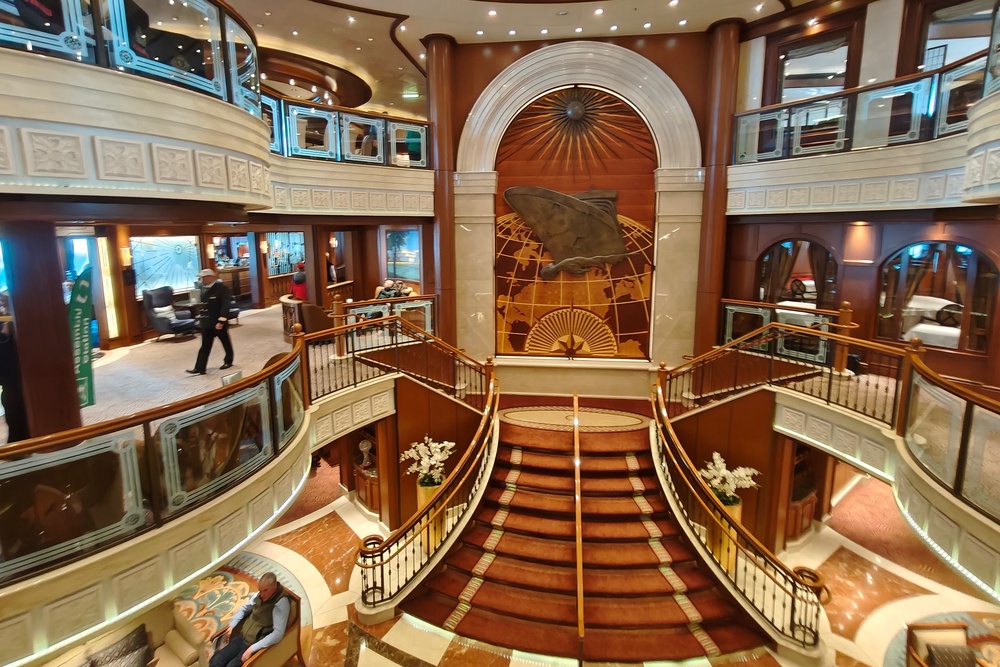 Cunard's Queen Victoria's grand staircase and regal decorations is a world away from modern-day megaships (Marc Shoffman)