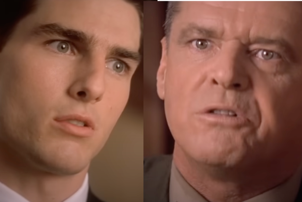 Tom Cruise (left) and Jack Nicholson (right) co-starred in Rob Reiner's 1992 crime thriller 'A Few Good Men' (Columbia Pictures)