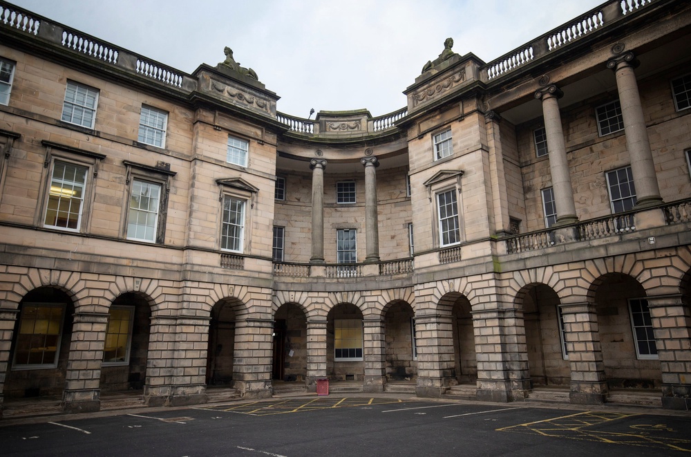 Strachan escaped while being led from the Court of Session (pictured) to a prison van following a hearing in January (PA Archive)