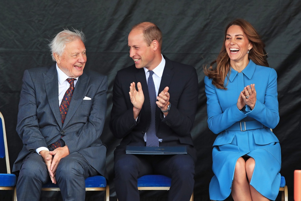 David Attenborough with Prince William and Kate Middleton (Getty)