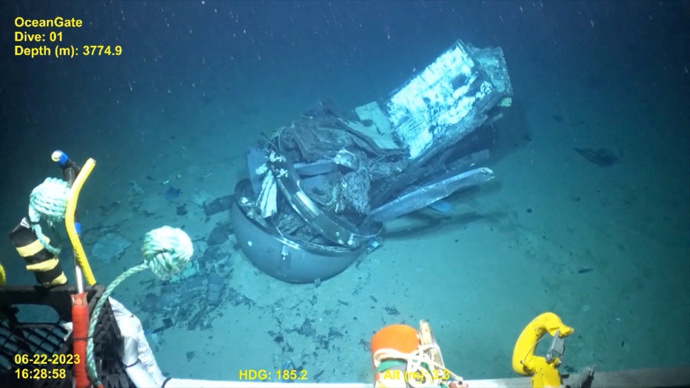 The Canadian report said that there was ‘no precedent for diving a human-occupied carbon fibre submersible to the deep ocean’ (DVIDS)