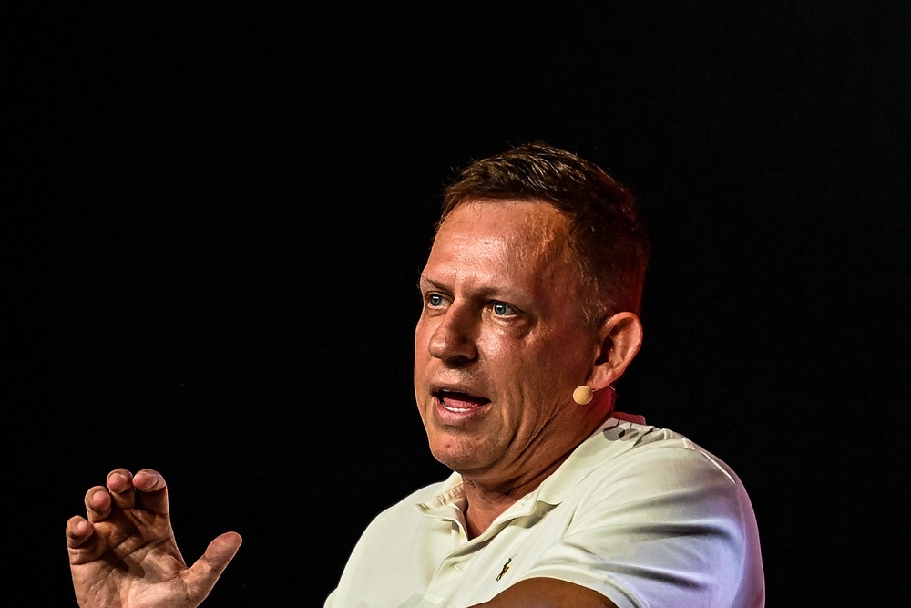 Billionaire venture capitalist Peter Thiel told The New York Times earlier this year that he had been encouraging wealthy peers to undo their commitment to The Giving Pledge, claiming contributions would go to ‘left-wing’ nonprofits (AFP/Getty)
