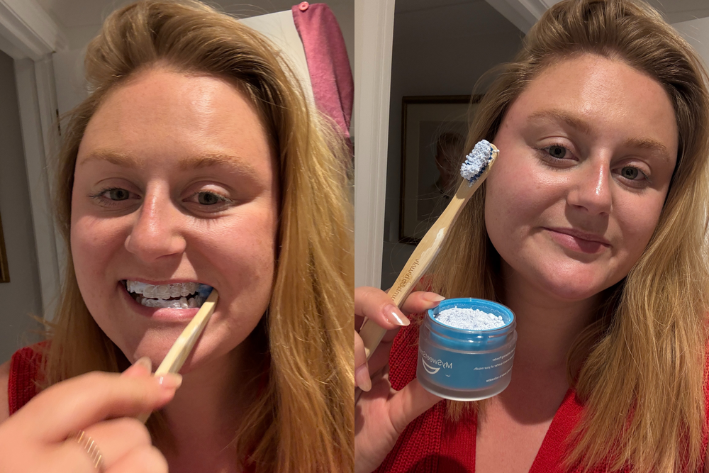 The powder turns to a foam once you begin brushing (Lucy Smith/The Independent)