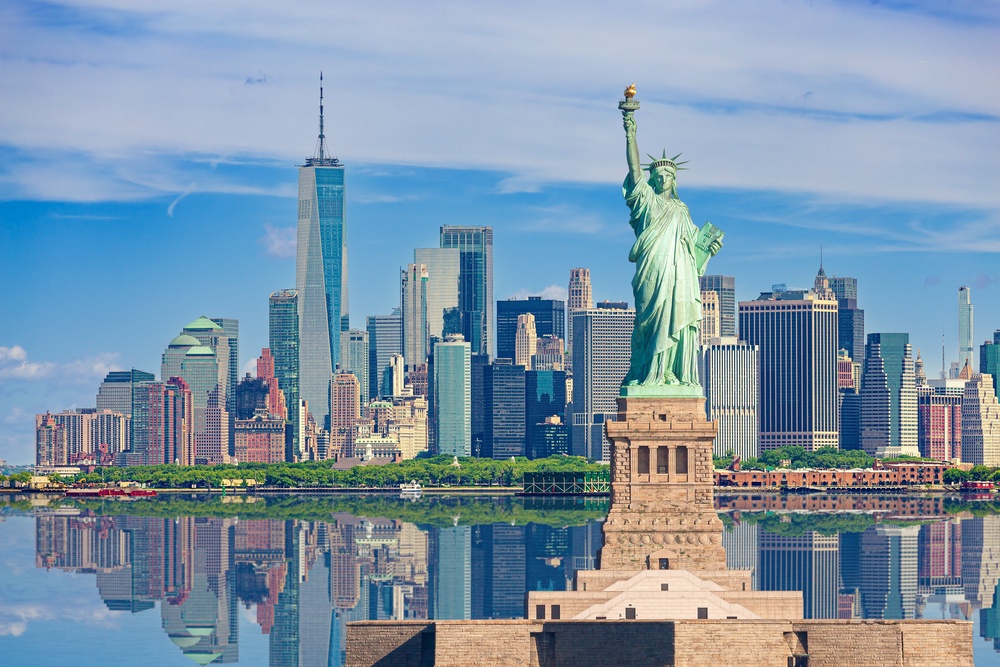 The seven spikes (or rays) on the Statue of Liberty's crown represent the seven continents and seven seas of the world, symbolizing the light of freedom shining globally (Getty/iStock)