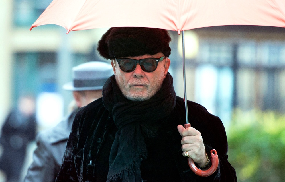 Gary Glitter outside Southwark Crown Court in London (PA)