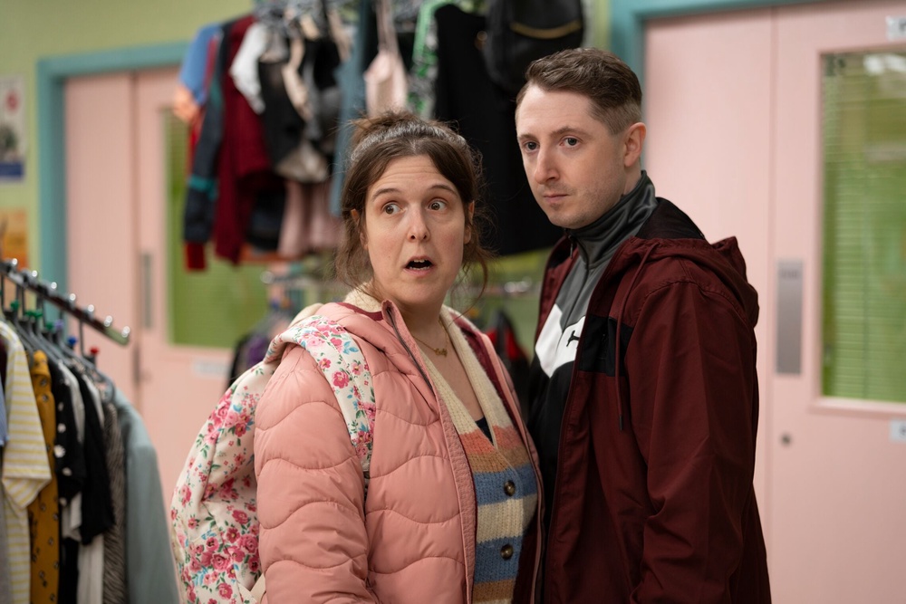 Rosie Jones and Peter Fellows in ‘Pushers’ (Channel 4)
