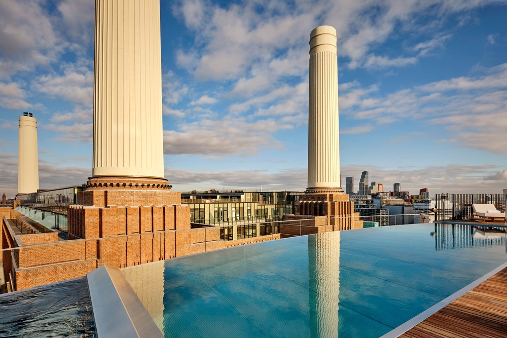 The lively JOIA rooftop pool at Battersea Power Station has impressive views over the city (Matthew Shaw)