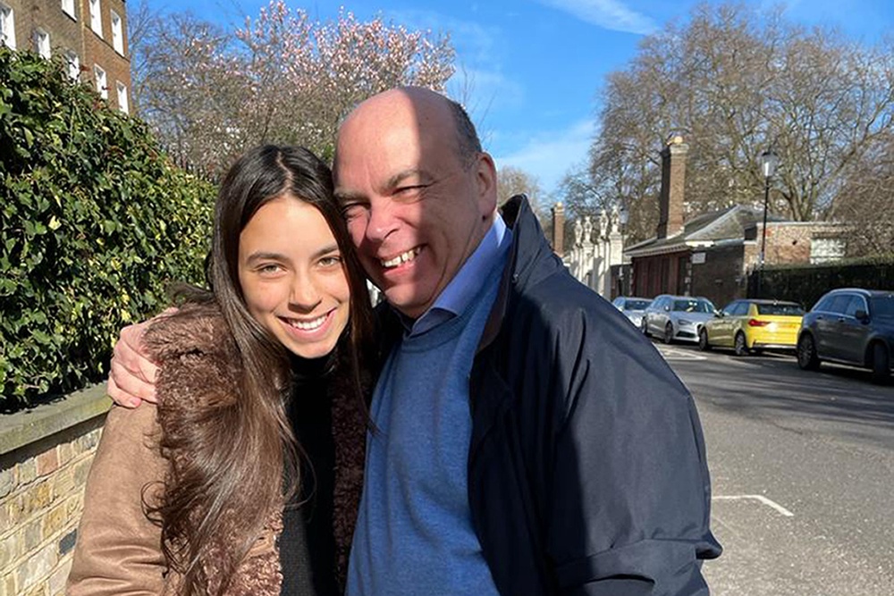 Mike Lynch with his daughter Hannah, who also died on the boat when it sank (Family handout)