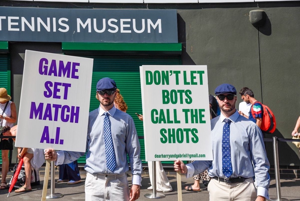 Wimbledon faced protests after removing line judges last year (PA Media)