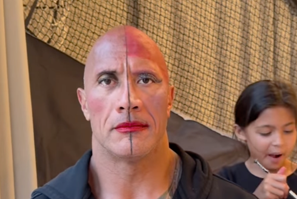 The Rock’s hilarious reaction as he receives makeover from young daughters
